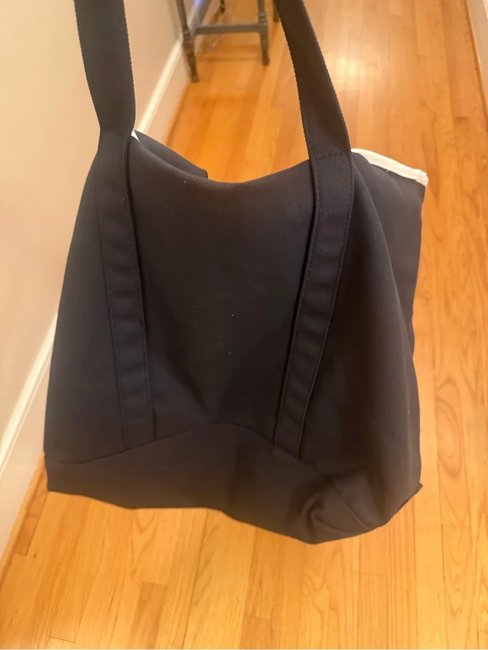 johnnie-O Logo Signature Tote Navy Canvas Duffel Tote with White Trim NWT
